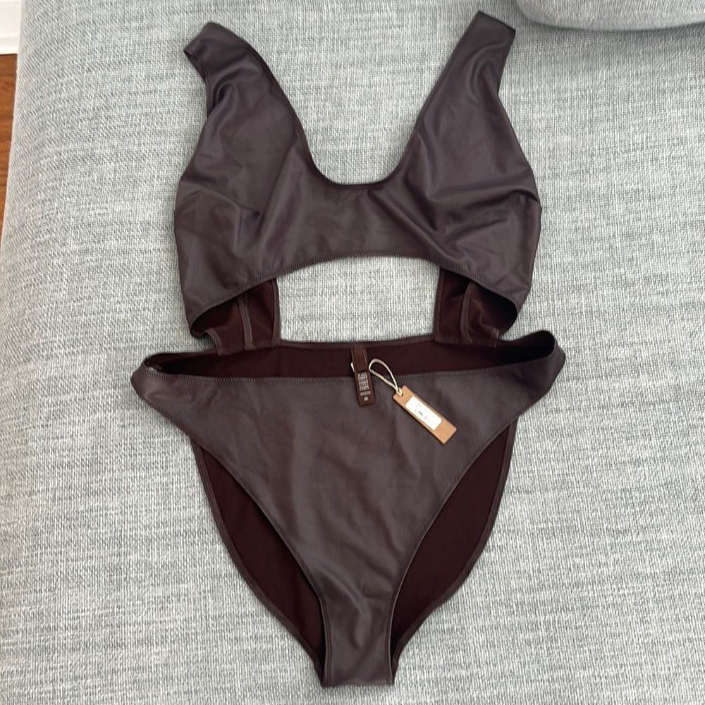 Skims Cut Out Monokini Cocoa Wet‎ Jersey Size 4X - Picture 2 of 10